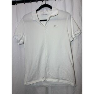 J. Lindeberg White Short Sleeve Polo Shirt Size Large JJ9